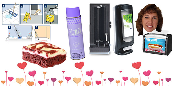 HDi Advantage February 2019, smartstock and Xpressnap dispensers, Airlift Xcelente, How To Strip Floors, ice and snow melt and Red Velvet Cheesecake Brownies