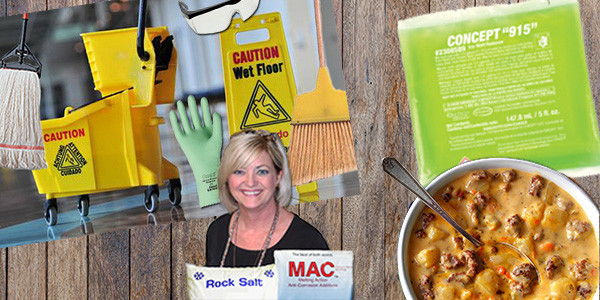 HDi Advantage Newsletter November 2018- Size & Technique Matter -For Mopping, Remove That Ice Melt Residue, Floor Cleaning Supplies, Super Melt Ice Melter, cheeseburger Soup