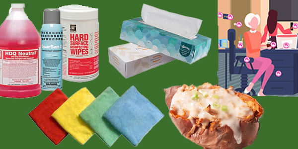 HDi Advantage Newsletter September 2022- Cold and flu season disinfectants, microfiber wipes, facial tissue, high-touch areas to keep clean, BBQ chicken twice-baked sweet potatoes